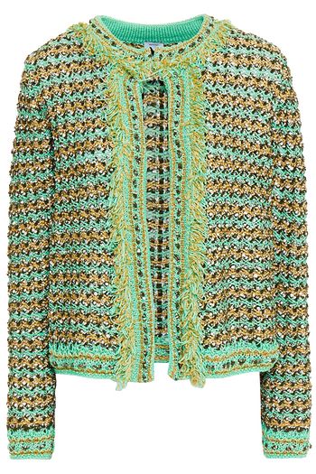 M MISSONI Fringed metallic knitted jacket