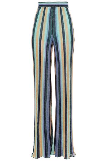 M MISSONI Metallic striped crochet-knit flare pants