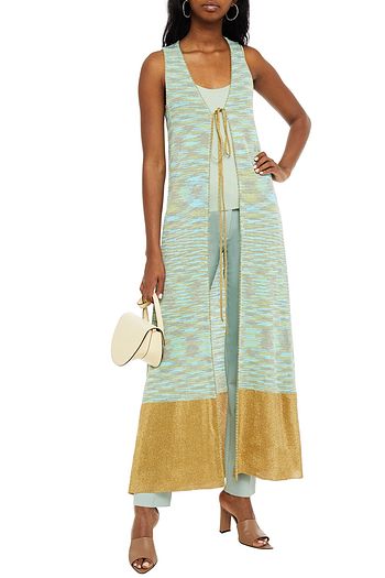 M MISSONI Weste aus Rippstrick mit Metallic-Effekt