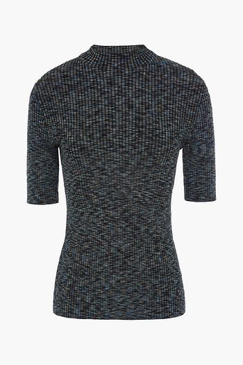 THEORY Marled ribbed-knit turtleneck sweater