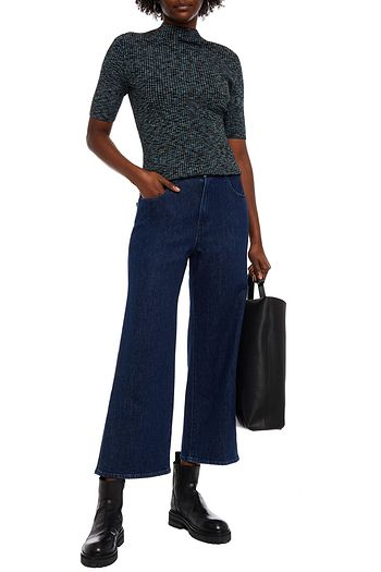 THEORY Marled ribbed-knit turtleneck sweater