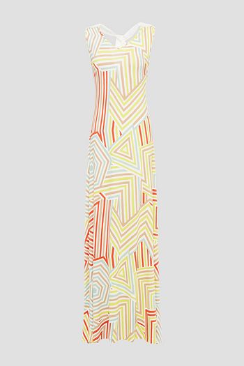 M MISSONI Maxikleid aus Stretch-Jersey und Crêpe de Chine mit Print