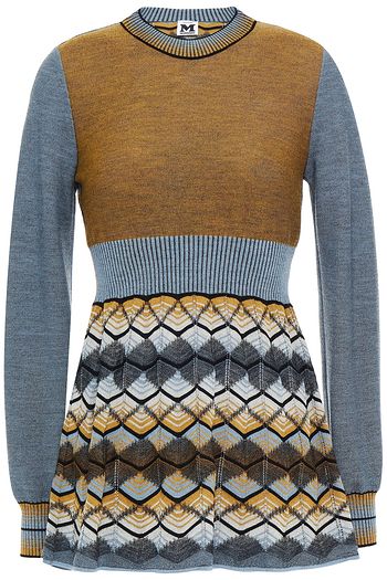 M MISSONI Paneled crochet-knit wool-blend sweater