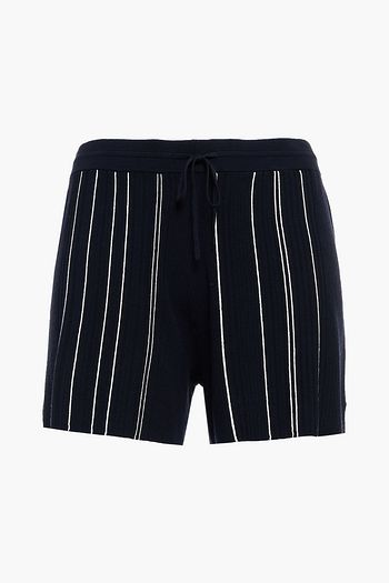 THEORY Hankson striped ribbed-knit shorts