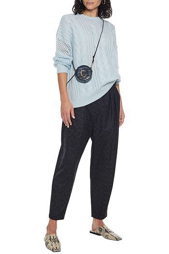 NAADAM Open knit-paneled cable-knit merino wool and cashmere-blend sweater