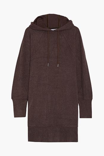 WALTER BAKER Maisie mélange fleece hooded mini dress