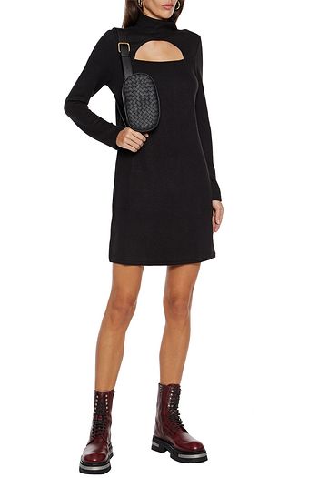 WALTER BAKER Harlow cutout ribbed-knit mini dress