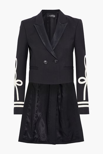 AMIRI Asymmetric double-breasted embroidered twill jacket