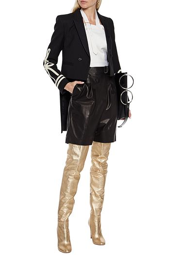 AMIRI Asymmetric double-breasted embroidered twill jacket