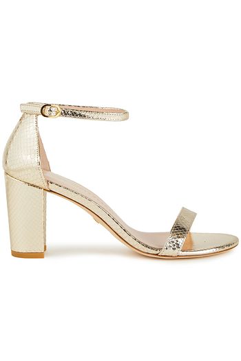 STUART WEITZMAN Sandalen aus Metallic-Leder mit Schlangeneffekt