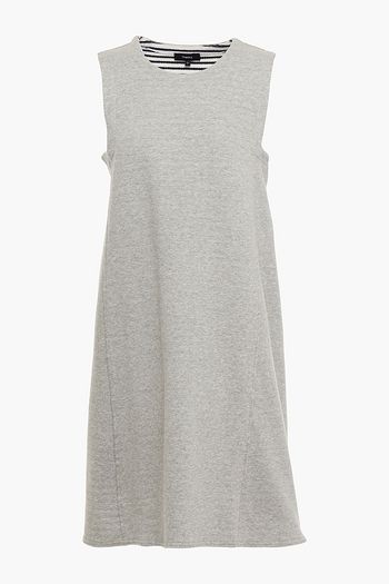 THEORY Reversible mélange French cotton-blend terry mini dress
