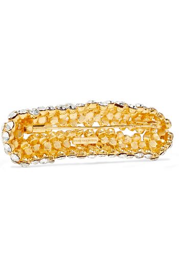 DRIES VAN NOTEN Gold-tone crystal brooch