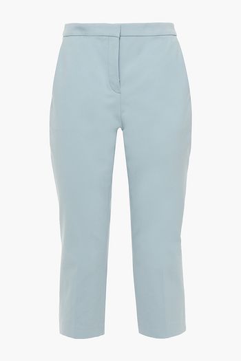 THEORY Cropped cotton-blend slim-leg pants