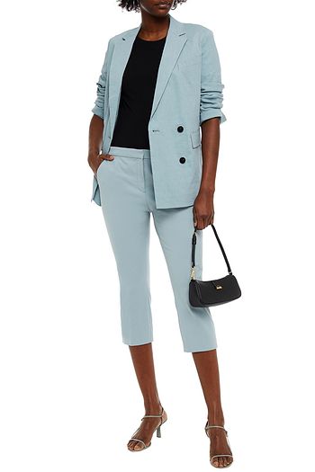 THEORY Cropped cotton-blend slim-leg pants