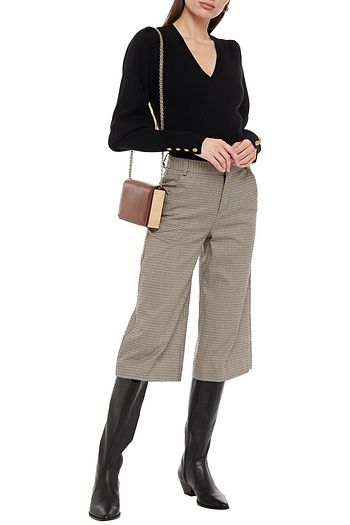 VERONICA BEARD Button-embellished ribbed merino wool sweater