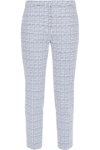 PIAZZA SEMPIONE Printed cotton-blend tweed slim-leg pants