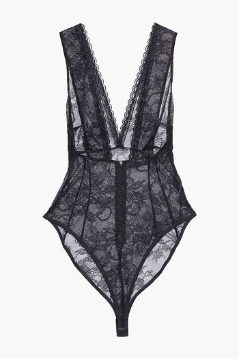 AMIRI Scalloped Chantilly lace bodysuit