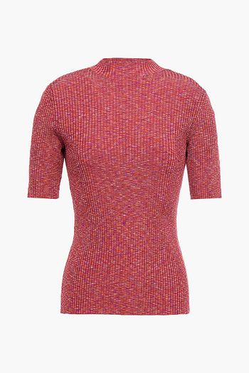 THEORY Marled ribbed-knit turtleneck sweater