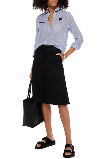 BAUM UND PFERDGARTEN Magdalena appliquéd striped voile shirt