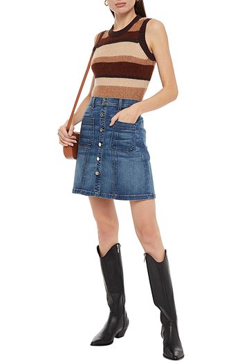 VERONICA BEARD Deena faded denim mini skirt