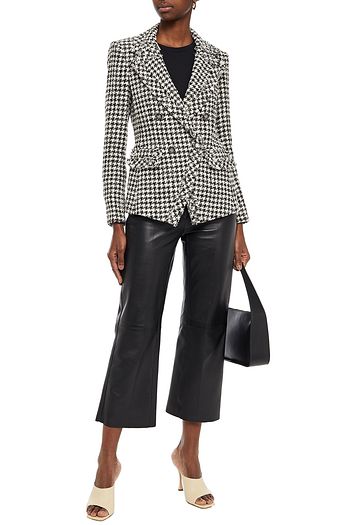 VERONICA BEARD Taja double-breasted houndstooth cotton-blend tweed blazer