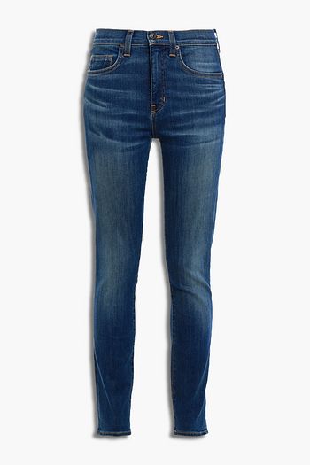 VERONICA BEARD Faded high-rise skinny jeans