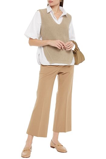 PIAZZA SEMPIONE Cotton-blend twill bootcut pants
