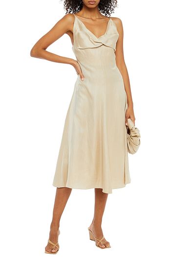 GIA STUDIOS Twist-front twill midi dress