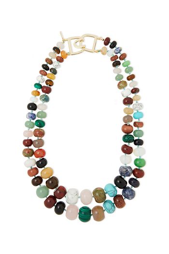 KENNETH JAY LANE Halskette aus 14 KT. Gold mit Achat