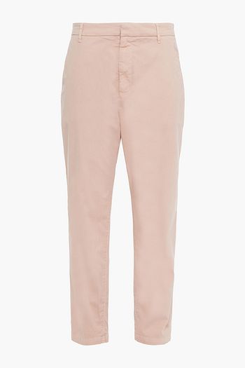 NILI LOTAN Paris Cropped Hose mit schmalem Bein aus Twill aus einer Baumwollmischung