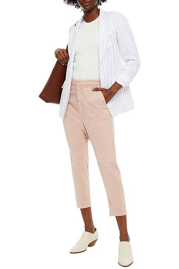NILI LOTAN Paris Cropped Hose mit schmalem Bein aus Twill aus einer Baumwollmischung