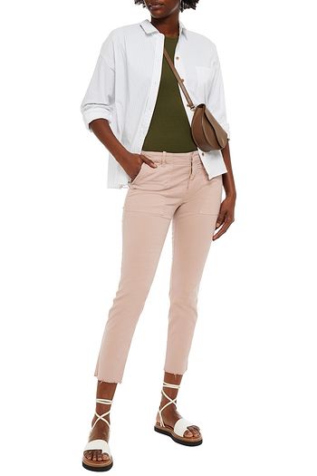 NILI LOTAN Jenna Cropped Hose mit schmalem Bein aus Stretch-Baumwolle