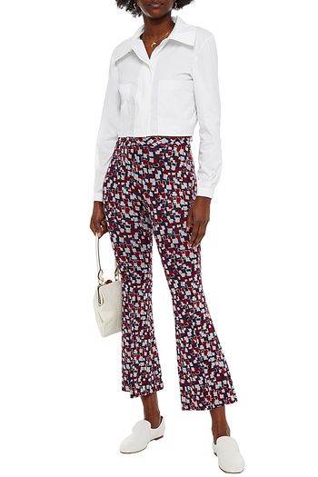 ROSETTA GETTY Jacquard-knit kick-flare pants