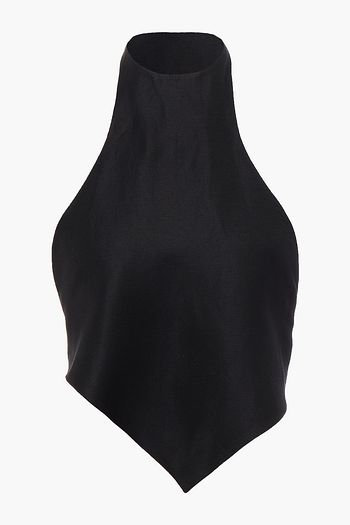 GIA STUDIOS Open-back twill halterneck top