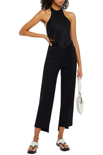 GIA STUDIOS Open-back twill halterneck top