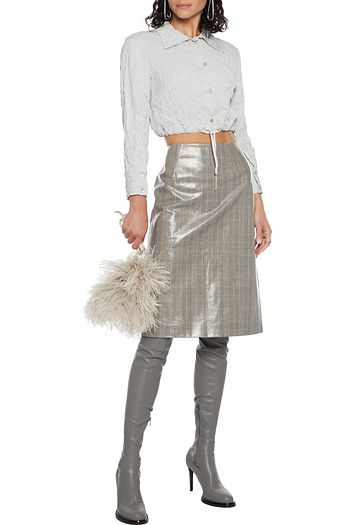 MAISON MARGIELA Prince of Wales checked coated-cotton skirt
