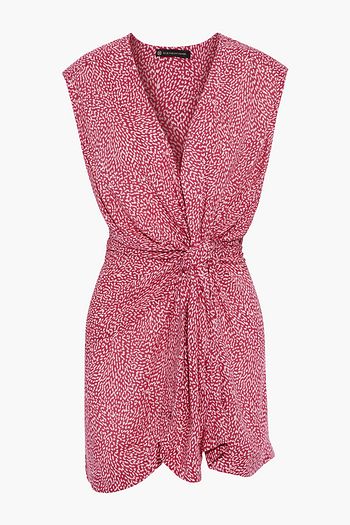 VIX PAULA HERMANNY Marissa knotted printed voile mini dress