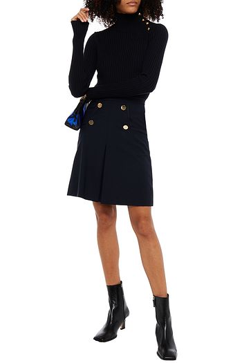 BAUM UND PFERDGARTEN Sajni button-embellished woven mini skirt