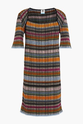 M MISSONI Striped crochet-knit mini dress