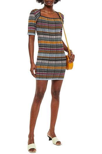 M MISSONI Striped crochet-knit mini dress