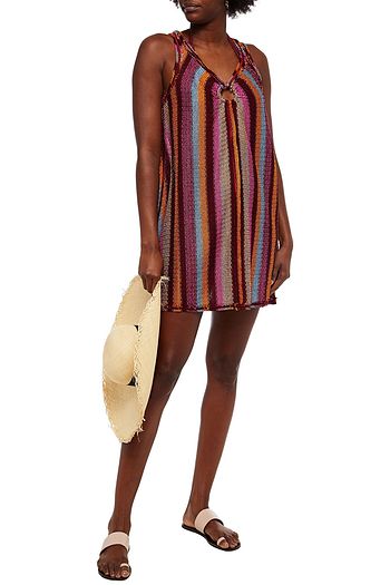 M MISSONI Striped crochet-knit coverup