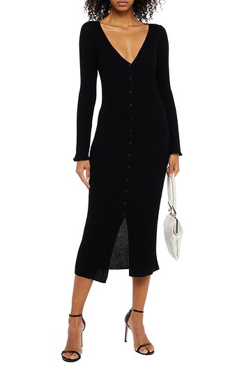 M MISSONI Ruffle-trimmed crochet-knit wool-blend midi dress