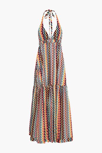 M MISSONI Gathered printed cotton halterneck maxi dress