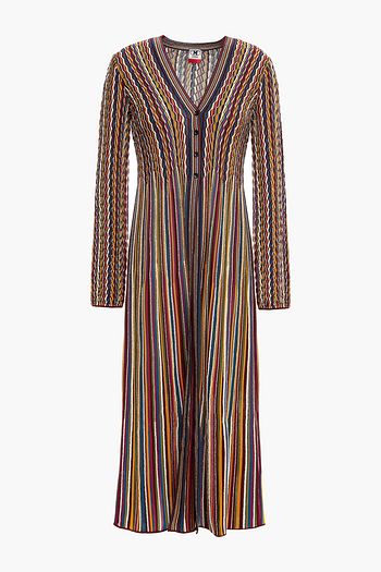 M MISSONI Pleated crochet-knit cardigan