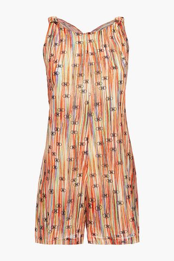 M MISSONI Knotted printed cotton-jersey playsuit