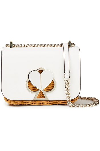 KATE SPADE NEW YORK Nicola leather and wicker shoulder bag
