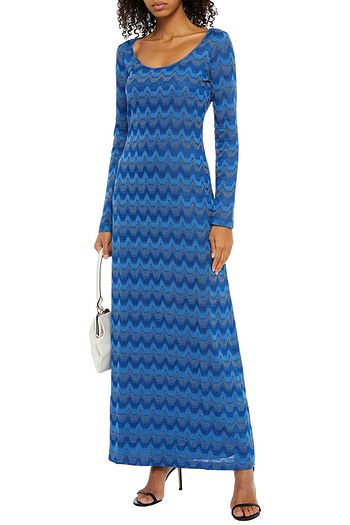 M MISSONI Metallic crochet-knit maxi dress