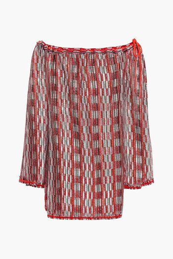 M MISSONI Frayed gathered crochet-knit top