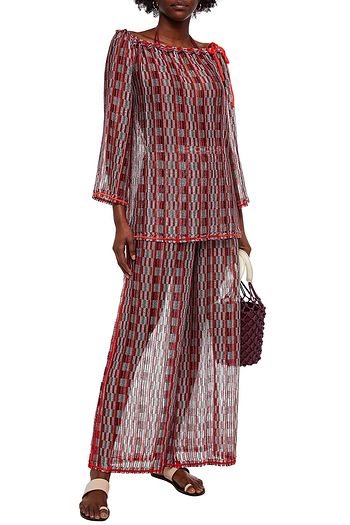 M MISSONI Frayed gathered crochet-knit top