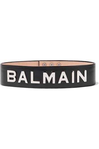 BALMAIN Logo-embellished leather waist belt